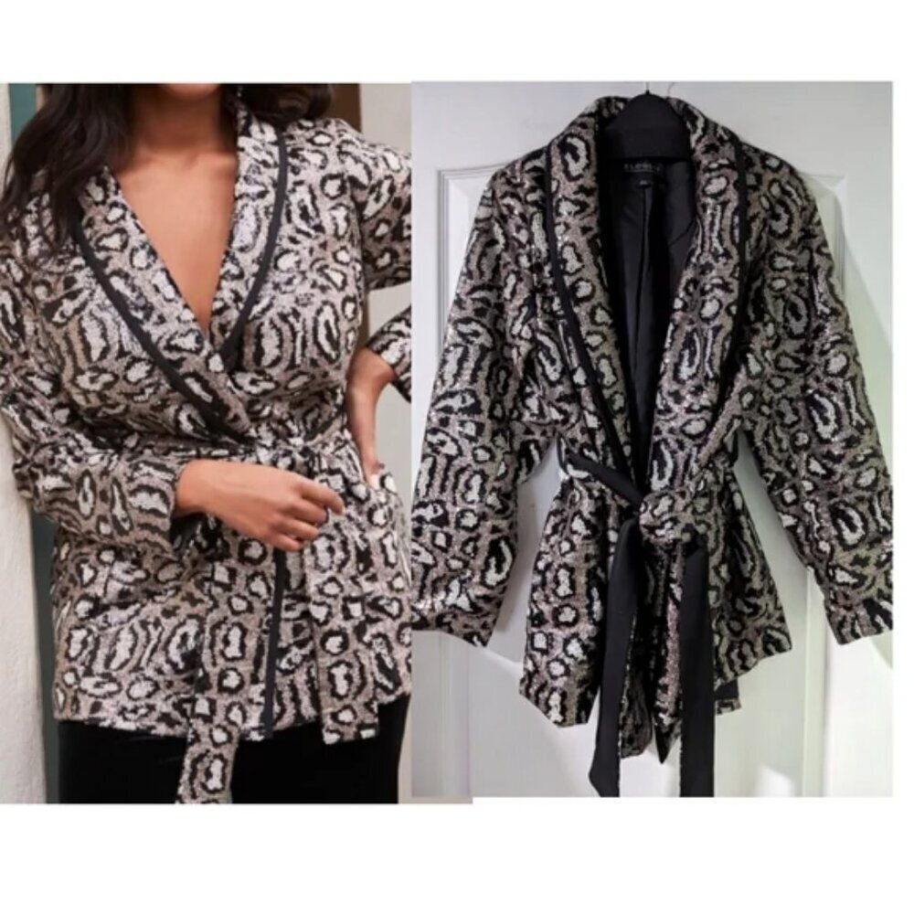 Eloquii | Sequin Leopard Jacket